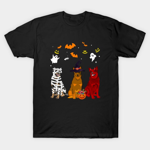 Halloween australian cattle Dogs Lovers Mummy Witch T-Shirt by everetto